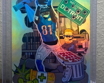 Calvin Johnson custom downtown funny card