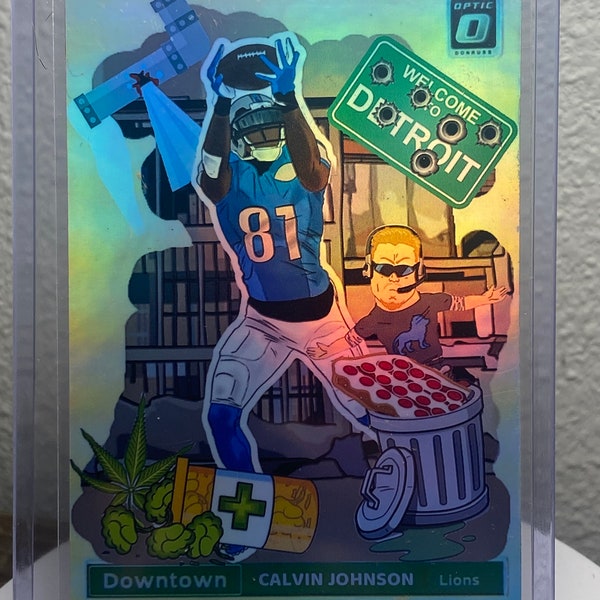 Calvin Johnson custom downtown funny card