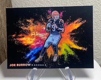 Joe Burrow Refractor custom color blast card