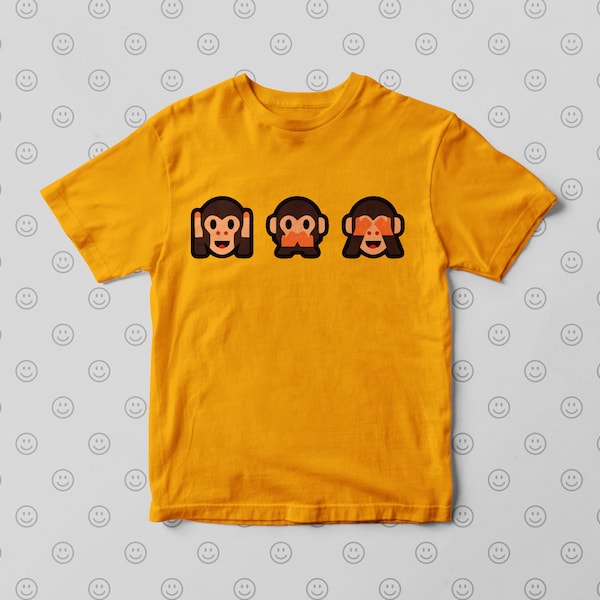 Emojis T-shirt - 3 SINGES (Confusius, sagesse, 3 monkeys)