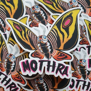 Mothra - Vinyl-Aufkleber / Die Cut Matte Matt Illustration Japanische Kunst Toho Godzilla