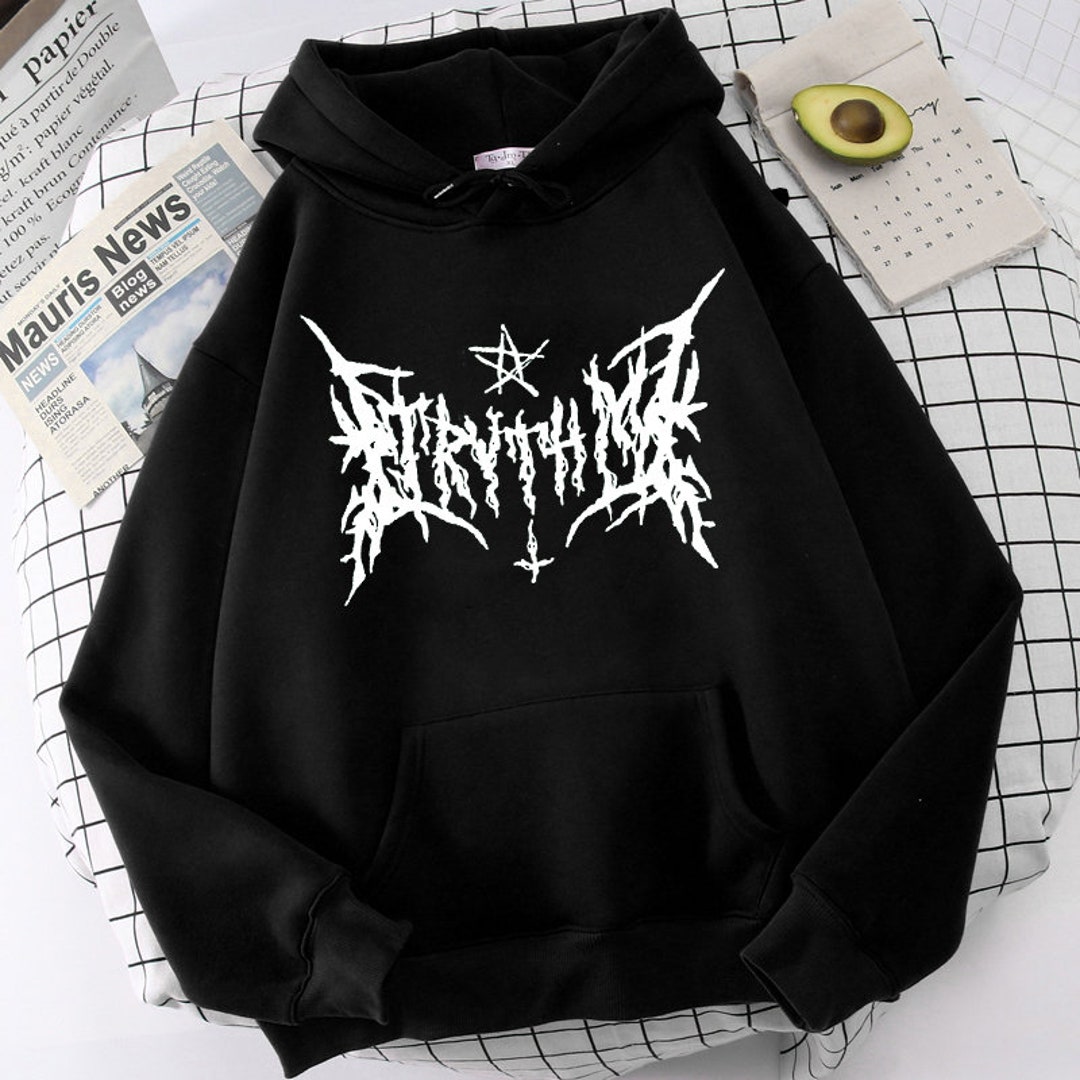 Gothic Letter Hoodie, Casual Loose Hip-hop Pullover, Y2K Style Design ...