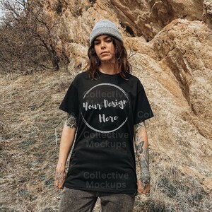 Black Bella Canvas 3001 Mockup, Tshirt Mockup, Styled Shirt Mockup, Oversized Mockup, Womens mockup, Black Shirt Mockup, Black Tshirt mock