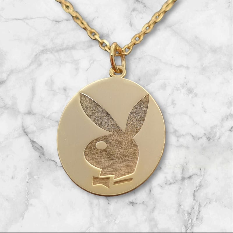 Pendentif Playboy - Lapin Emblématique En Acier Inoxydable Argenté - Neuf Avec étiquettes