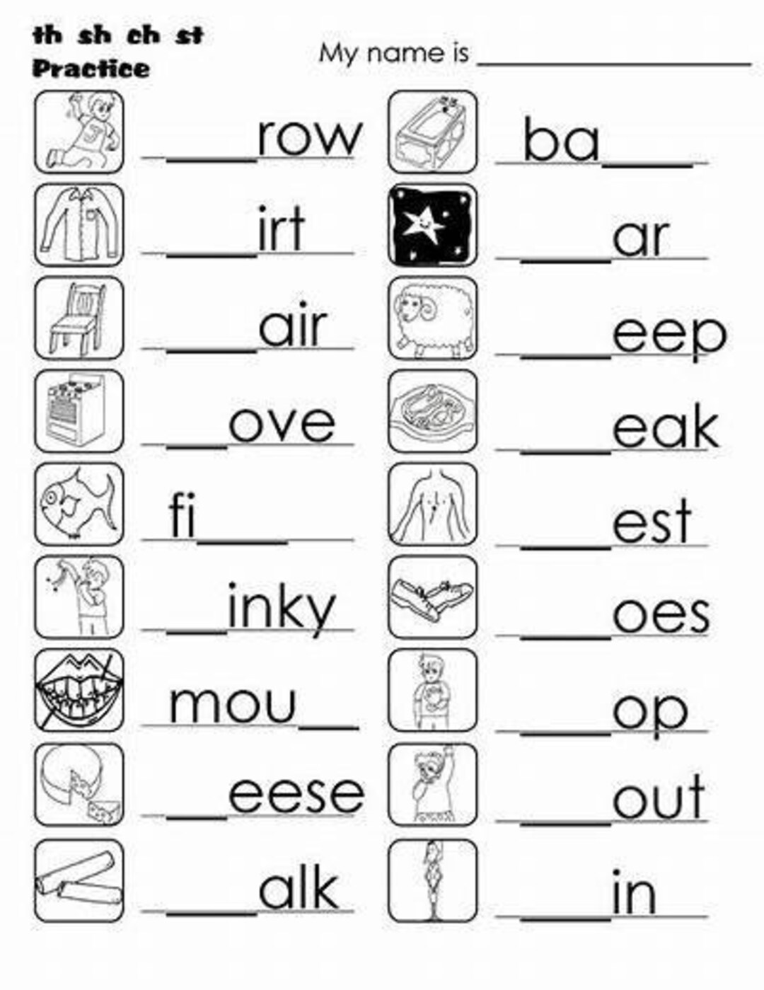 Printable fill in the blank worksheet etsy
