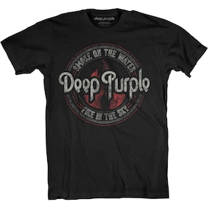 Vintage T-Shirt - Deep Purple Unisex Top Smoke Circle Ritchie Blackmore 70's Retro Classic Rock Band Tee