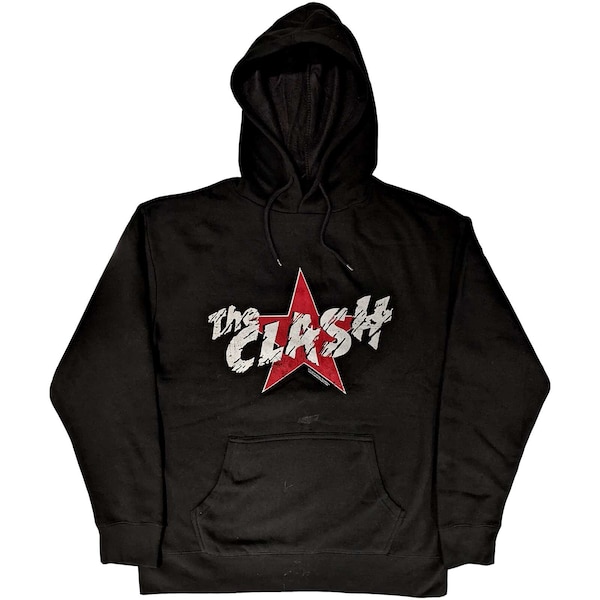 Vintage Hoodie - The Clash Unisex Pullover Hoodie Star Logo Classic Rock Retro Hooded Top