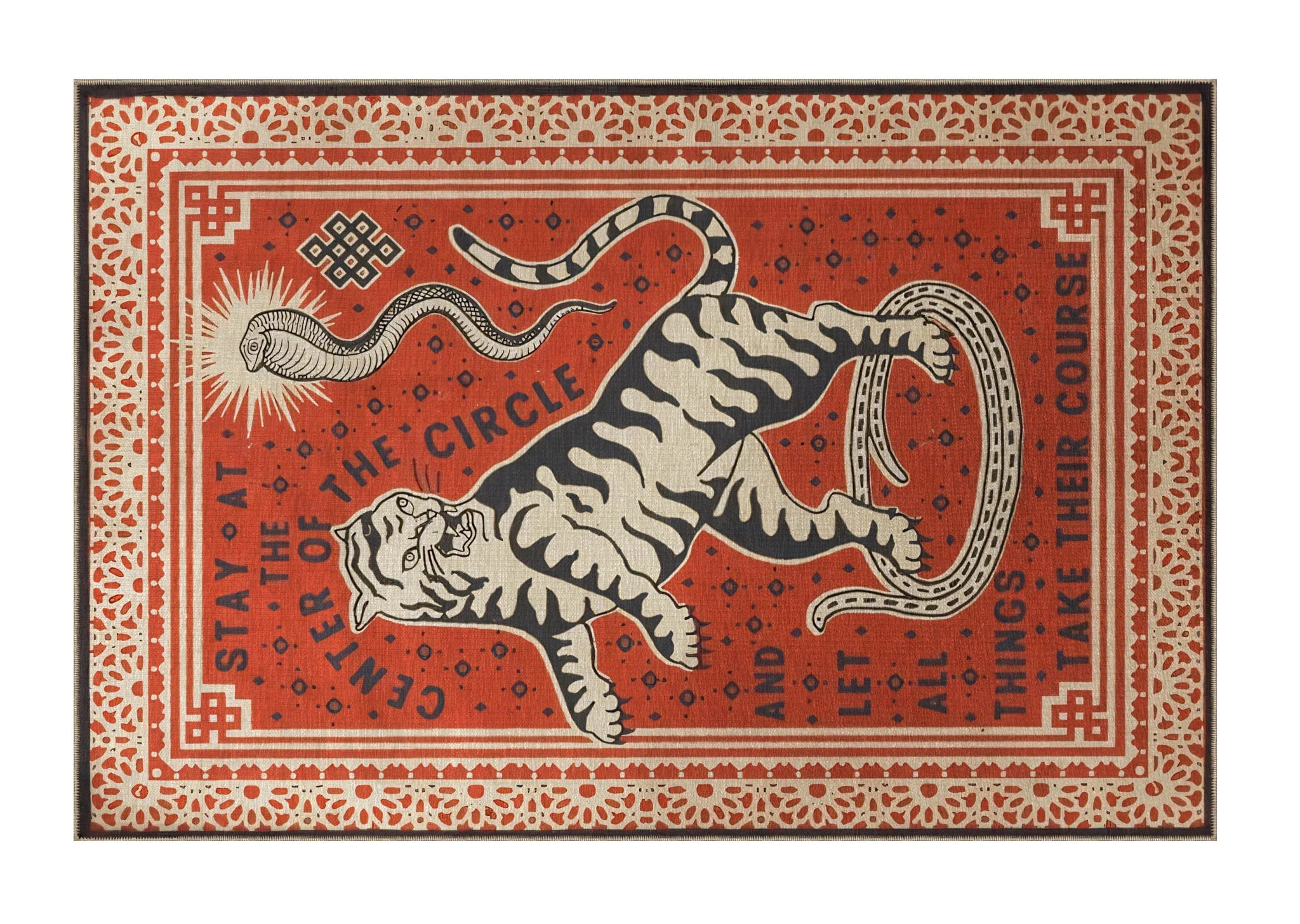 Red Tiger Modern Print Rug, Rustic Animal Print rug, Rugs for living room, Tiger Pattern Pop Art Rug, Ethnical Tiger Rug, Unique Area Rug
