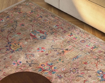 Bohemian Kilim Rug: Multicolored Vintage Cotton Area Rug
