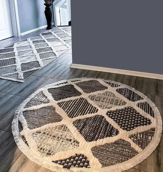 幾何学模様の淡いグレーラグ 幾何学模様の淡いグレーラグ 幾何学模様のラグ | スタイリクス