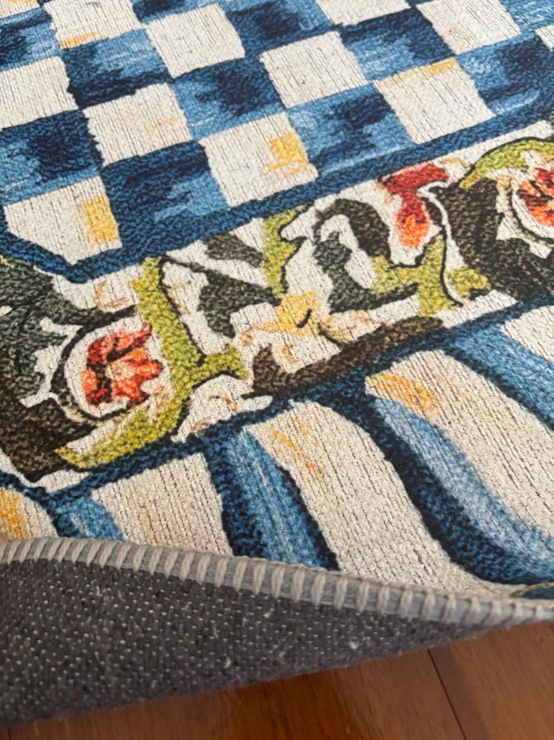 Lint Rug Geometric Octagon Rug, Check Figured Rug, Kitchen Rug, Tapetto, Lint ...