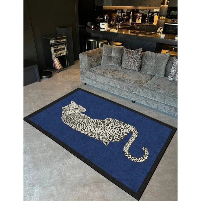 Modern Leopard Print Rug, Digital Animal Print Rug, Rugs for Living ...