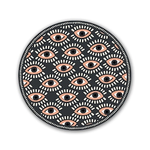 Round Eye Rug, Circle Rug, Evil Eye Rug, Area Rug, Modern Rug, Cool Rug, Rugs for kitchen, Lint-free Rug, Bath Rug, Green Rug, Figured rug