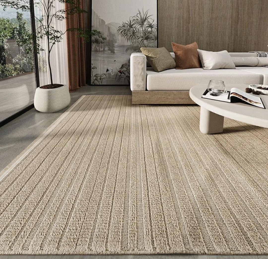 Light Brown Micro Polyester Rug: Cosy Boho Living Room Carpet - Etsy