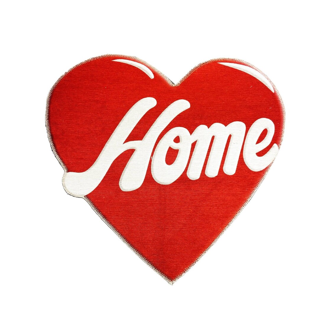 Love Home Rug, Red Heart Shape Rug, Red Home Writing Rug, Cool Rug ...