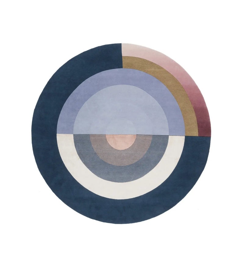 Pink Rug Circle Texture Pattern Geometric Pattern Rug, Colorful Round Rug, Cool Rug, Kitchen Rug ...