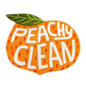 Peach Shape Rug, Peach Print Orange Kitchen Rug, Peachy Clean Rug, Modern Figured rug, Decorative Message Area Rug, Funny Orange Fruit Rug