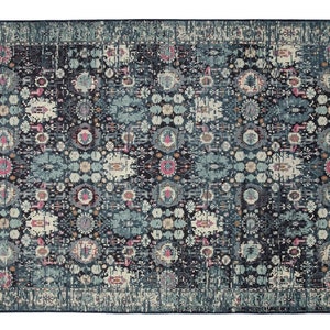 Gray Distressed Floral Rug, Oriental Rug, Vintage rug, Rustic Area rug, Turkish Rug, Rugs for bedroom aesthetic, Rugs for living room