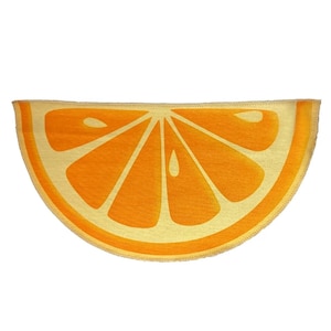 Lemon Shape Rug, Funny Orange Figured Kitchen Rug, Lemon Print Rug, Yellow rug, Decorative Message Area Rug, Fruit Rug, Orange Slice Rug Mat