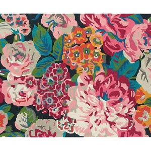 Teppich für Wohnzimmer, Teppich mit rosa Blumen, Bestickter Teppich, Blumenteppich, farbenfroher Teppich, Blumenteppich