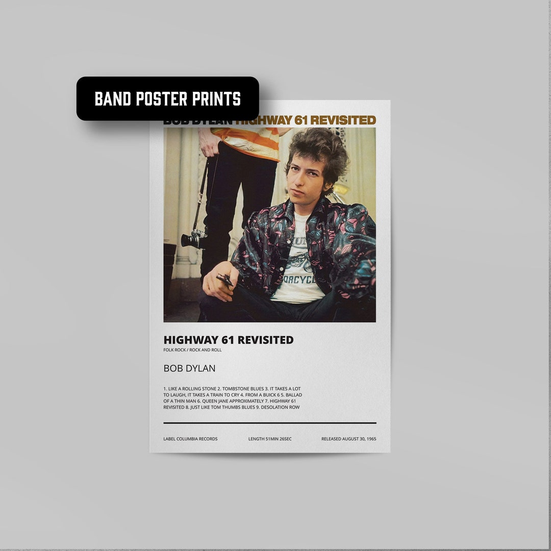 Bob Dylan Highway 61 Revisited Digital Album Art Poster Etsy