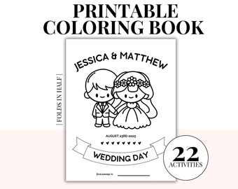 WEDDING COLORING & ACTIVITY BOOK - A PERSONALIZED LOVE STORY! - Printe –  Printing The Moon