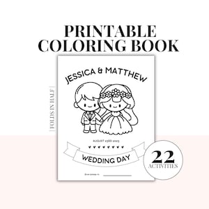 Kids Activity Kits for Wedding Games | Wedding Activity Book for Kids Printable | Personalized Cover Wedding Coloring Book DIY Wedding Pages