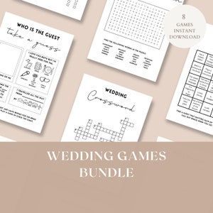 Wedding Reception Games Bundle: Crossword, Advice Cards (Printable PDF Download)