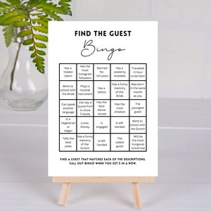 Wedding bingo printable game.