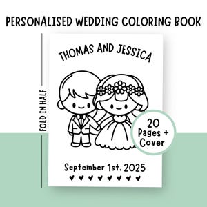 Hochzeitsbuch Malbuch für Kinder, Hochzeitsbuch, Hochzeitsbuch, Ausmalbilder, Malbuch, Malbuch, Hochzeit, Ausmalbilder, personalisiert, ausdruckbare Hochzeit