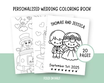 Wedding Coloring Book Kids Wedding Activity Book Custom Coloring Book ...
