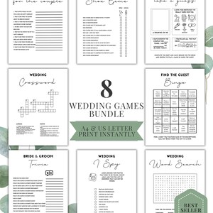 Wedding Games Bundle: Reception Ice Breaker Games and Ice breaker cards (Printable Digital Download)