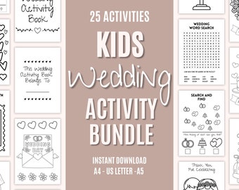 Kids Wedding Activity Pack: 25 Games & Puzzles (Digital Download)