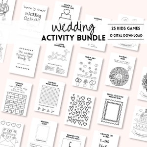 Kids Wedding Activity Pack | All-In-One Wedding Games Set Keep Young Guests Entertained | Wedding Activity Bundle for Kids Digital Download