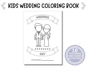 Kids Wedding Coloring Book, Games & Activities (Digital Download)