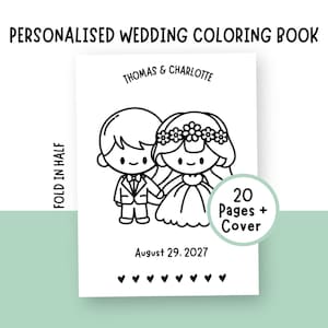 Wedding Coloring Book Kids Wedding Activity Book Custom Coloring Book Wedding Coloring Pages For Kids Wedding Kids Activity Book Printable