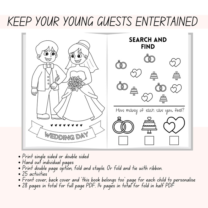 Ultimate kids wedding activity pack all in one wedding games set to
