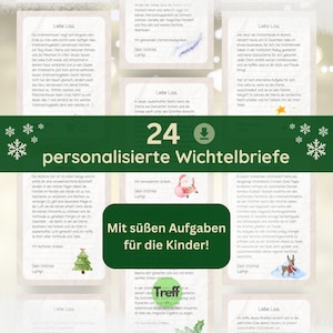 24 Cartas de Papá Noel Secreto para imprimir, Personalizadas, Papá Noel Secreto de Navidad, Papá Noel Secreto, PDF, Cartas de Papá Noel Secreto, Adviento, Puerta de Papá Noel Secreto