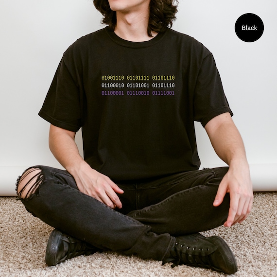 Nonbinary Shirt Ironic Shirt Subtle Pride Techwear Shirt Nonbinary Pride Genderqueer Queer Clothing Queer Shirt Non binary Nonbinary Gift