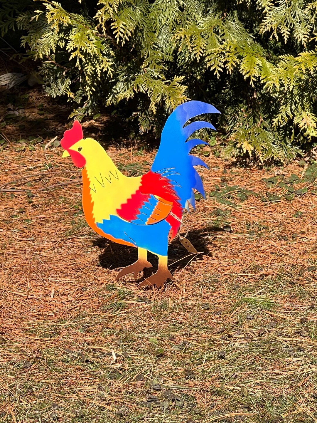 Rooster Metal Yard Art Rooster Garden Art Farm Decor Etsy