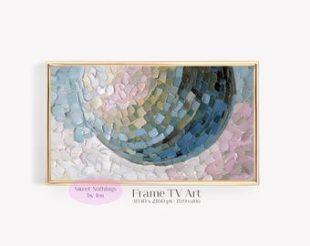 Mirrorball Frame TV Art | Pastel Impasto Mirror Disco Ball Painting, Dopamine Decor (Digital Download)