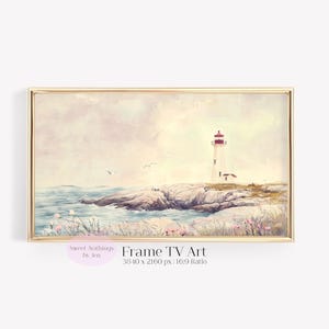 Arte de TV enmarcado ~ Acuarela de Peggy's Cove, Nueva Escocia / Serie Carta de amor a Canadá / Descarga digital instantánea para televisores inteligentes o Samsung