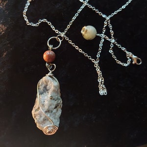 Fancy Gap Quartz Pendulum Necklace, mountain labyrinth meditation