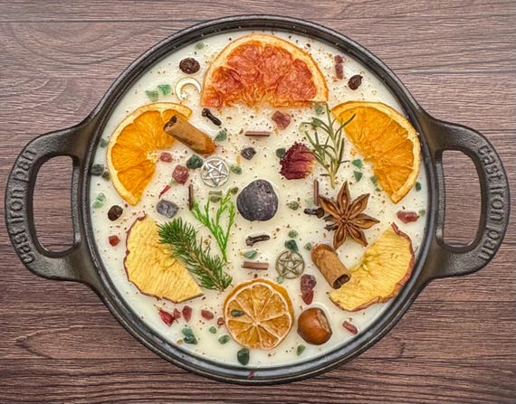 Winter Solstice Cast-Iron 'Cauldron' Candle