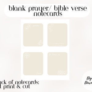 Blank scripture cards. Printable bible journaling notecards. Christian stationary prayer note cards. 4 Note card writing pdf