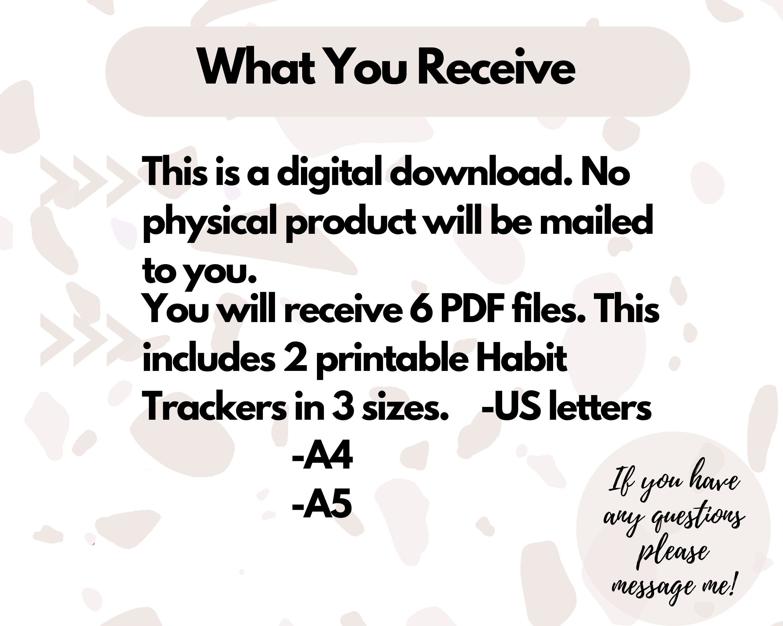 Printable Habit Tracker . Daily & Weekly Tracking. PDF Digital Editable ...