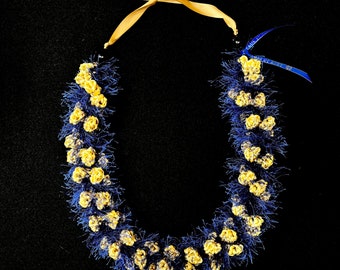 Blau/Gelb Ribbon Lei