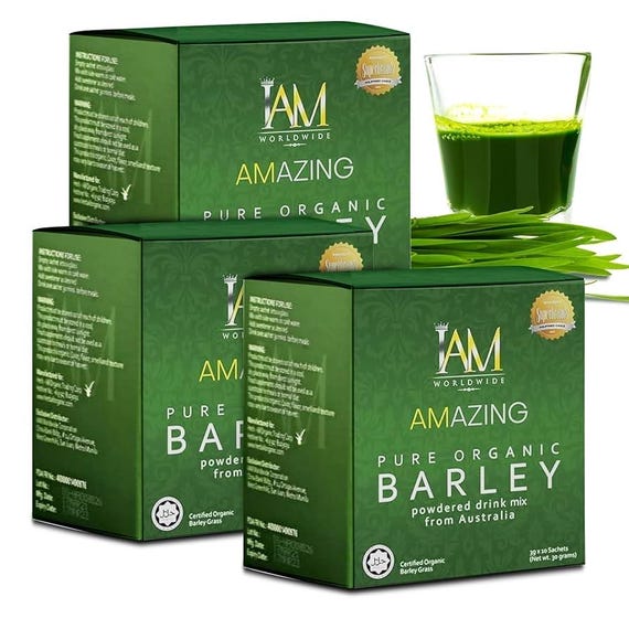 Pure organic Barley 3箱 3 Boxes of Authentic IAM Worldwide 100% Organic Green Australian