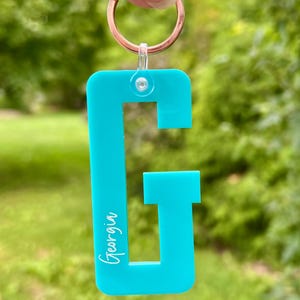 Custom Acrylic Monogram Keychain | Initial Bag Tag | Back to School | Gift | Personalized Keyring | Backpack | Book Bag Tag