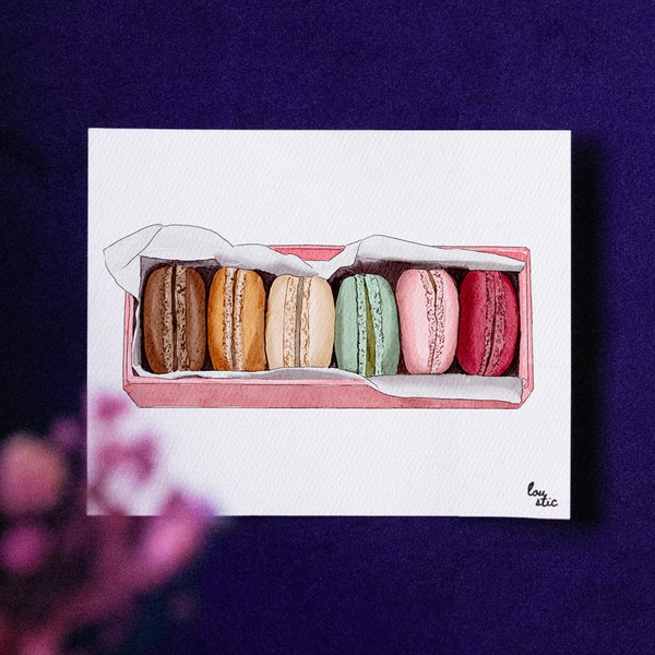 Affiche boîte de macarons